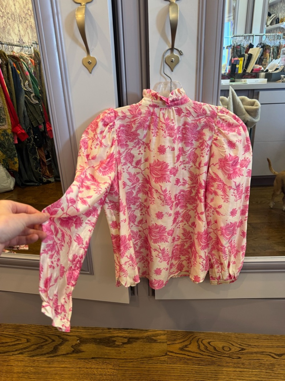 Alix Of Bohemia Cream Blouse with Pink Floral Print - Picture 3 of 5